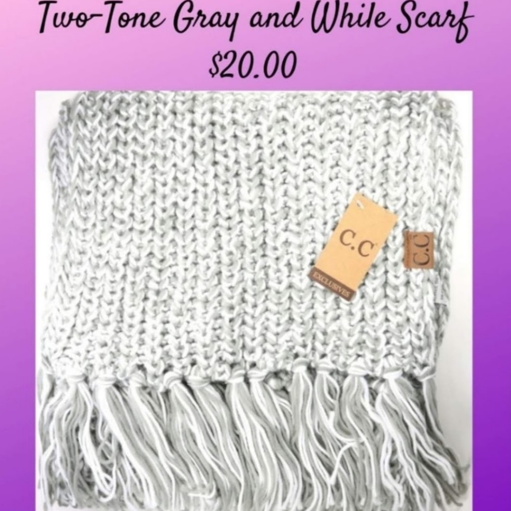 Two-Tone Gray and White Scard